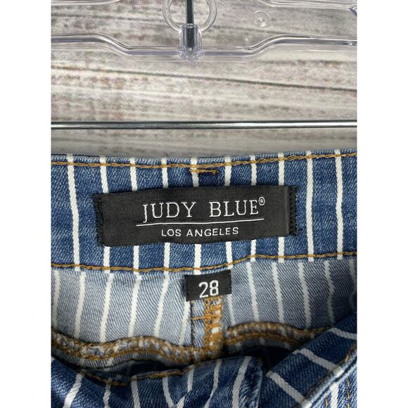 Judy Blue Super Flare High Rise Jean Pinestripe 28 Western Boho Hippie JB88230 - Picture 3 of 10
